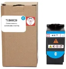 Тонер-картридж BASF Lexmark CS417dn 71B0H20 Cyan (BASF-KT-71B0H20)