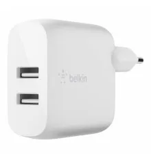 Зарядний пристрій Belkin Home Charger (24W) DUAL USB 2.4A, white (WCB002VFWH)