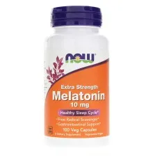 Амінокислота Now Foods Мелатонін, Extra Strength Melatonin, 10 мг, 100 капсул (NOW-03557)