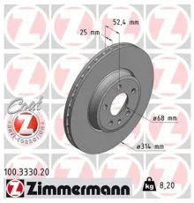 Гальмівний диск ZIMMERMANN 100.3330.20