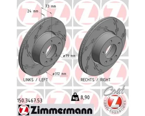 Тормозной диск ZIMMERMANN 150.3467.53