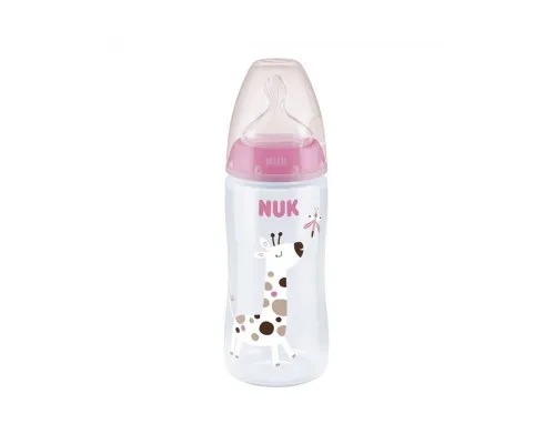 Бутылочка для кормления Nuk First Choice Plus Жираф 300 мл Розовая (3952395)