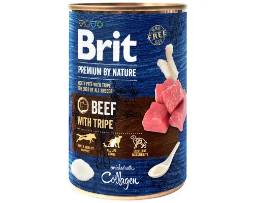 Консерви для собак Brit Premium by Nature яловичина з тельбухами 800 г (8595602538607/8595602561834)