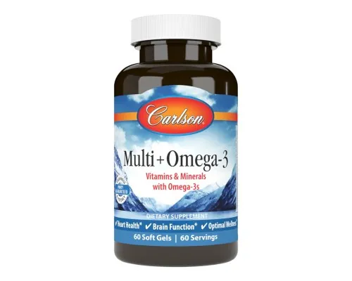 Жирные кислоты Carlson Мультивитамины с Омега-3, Multi + Omega-3, 60 гелевых капсу (CL15850)