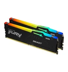 Модуль пам'яті для комп'ютера DDR5 32GB (2x16GB) 5200 MHz Beast RGB AM5 Black Kingston Fury (ex.HyperX) (KF552C36BBEAK2-32)