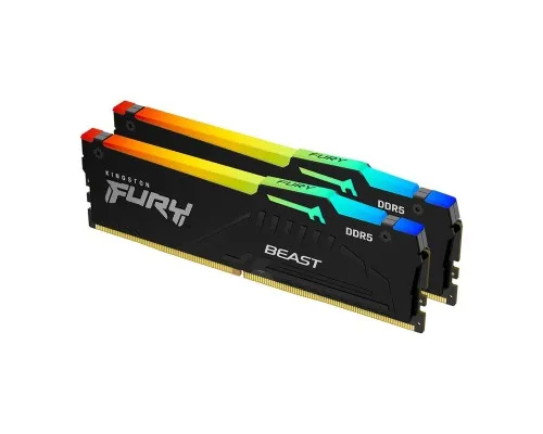 Модуль памяті для компютера DDR5 32GB (2x16GB) 5200 MHz Beast RGB AM5 Black Kingston Fury (ex.HyperX) (KF552C36BBEAK2-32)