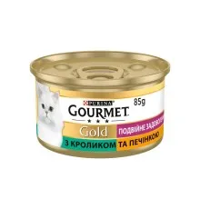 Вологий корм для кішок Purina Gourmet Gold. Подвійне задоволення з кроликом і печінкою 85г (7613031381081)