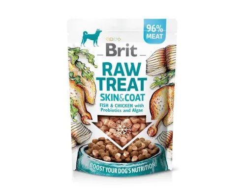 Ласощі для собак Brit Raw Treat freeze-dried Skin and Coat риба і курка 40 г (8595602564446)
