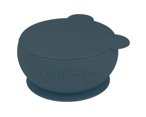 Тарілка дитяча MinikOiOi Bowly глибока з кришкою на присосці Deep Blue (101080010)