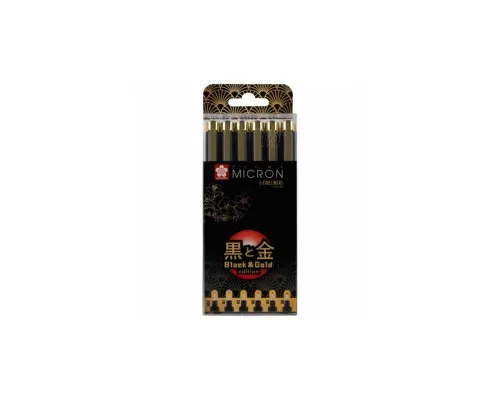 Лайнер Sakura Набір Pigma Micron Black&Gold, 6 шт (005-08), Чорний (8712079459369)