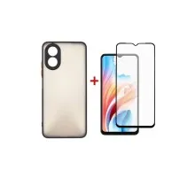Чохол до мобільного телефона Dengos Kit for OPPO A38 case + glass (Black) (DG-KM-05)