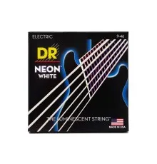 Струни для гітари DR Strings NEON White Electric - Light Heavy (09-46) (NWE-9/46)