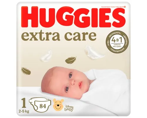 Підгузки Huggies Extra Care Розмір 1 (2-5 кг) 84 шт (5029053578057)