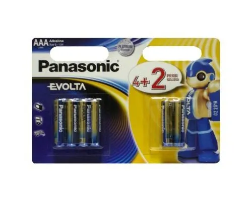 Батарейка Panasonic AAA LR03 Evolta * 6(4+2) (LR03EGE/6B2F)