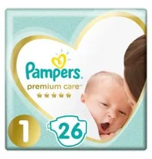 Подгузники Pampers Premium Care New Born Размер 1 (2-5 кг) 26 шт (8001841104614)