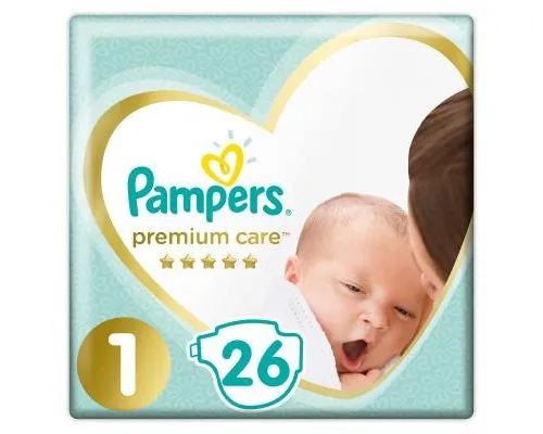 Підгузки Pampers Premium Care Розмір 1 (2-5 кг) 26 шт (8001841104614)