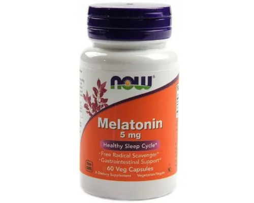 Аминокислота Now Foods Мелатонин, Melatonin, 5 Мг, 60 капсул (NF3555)