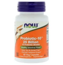 Пробиотики Now Foods Пробиотики Для Пищеварения, Probiotic-10, 25 Billion, 50 ве (NOW-02926)