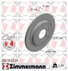 Гальмівний диск ZIMMERMANN 285.3533.20