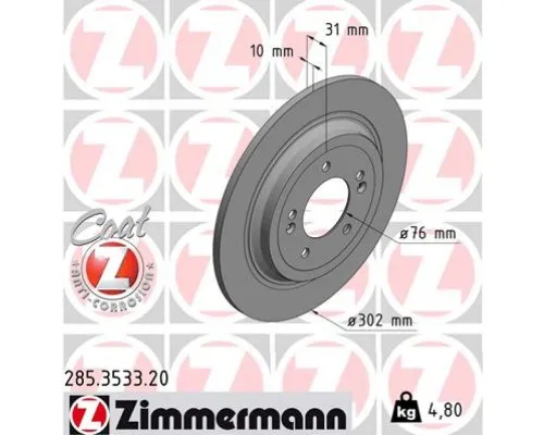 Гальмівний диск ZIMMERMANN 285.3533.20