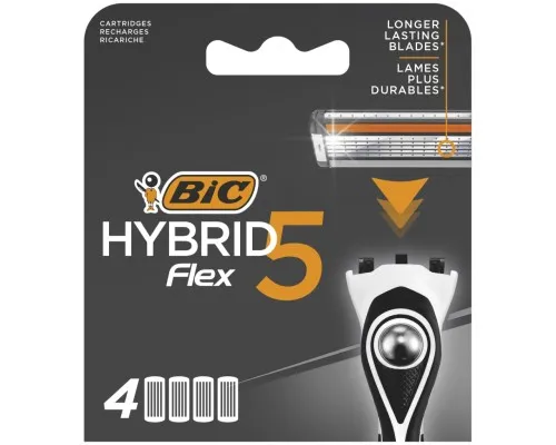 Сменные кассеты Bic Flex 5 Hybrid 4 шт. (3086123644885)