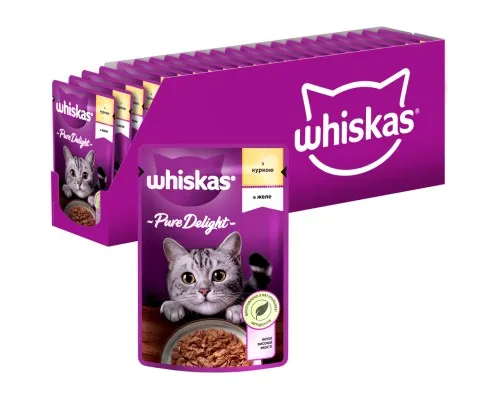Вологий корм для кішок Whiskas Pure Delight курка в желе 85 г (5900951303333)