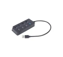 Концентратор Gembird 4 ports (1xUSB3.1+3xUSB2.0) switch black (UHB-U3P1U2P3P-01)