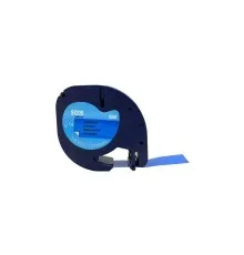 Стрічка для принтера етикеток UKRMARK D-91205-BK/BL, сумісна з DYMO 91205/S0721650, для серії LT. 12мм х 4м. black on синьому (D-91205-BK/BL)
