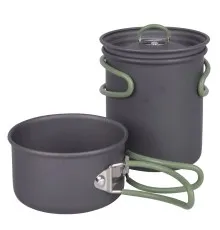 Набор туристической посуды Bo-Camp Explorer 2 Pieces Hard Anodized Anthracite/Green (2200240)