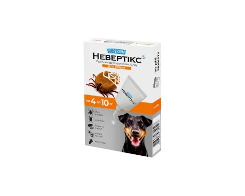 Капли для животных SUPERIUM Nevertix Противоклещевые для собак от 4 до 10 кг (9137)