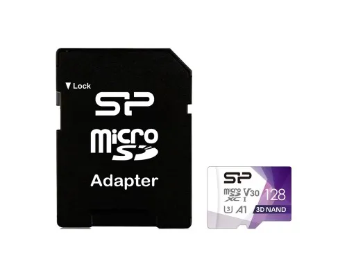 Карта памяті Silicon Power 128Gb microSDXC U3 A1 V30 Superior Color 100R/80W + adapter (SP128GBSTXDU3V20AB)