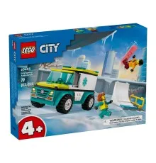 Конструктор LEGO City Карета швидкої допомоги й сноубордист 79 деталей (60403)