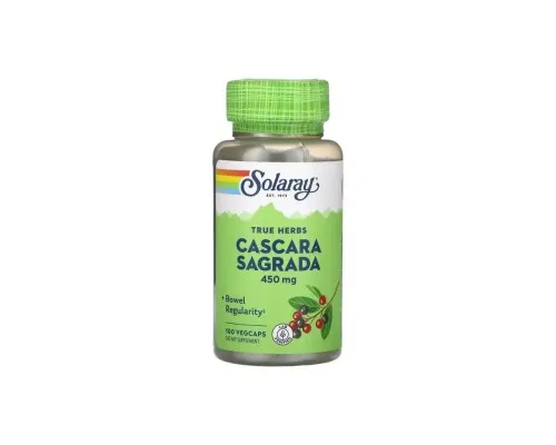Трави Solaray Каскара Саграда, 450 мг, Cascara Sagrada, 100 вегетаріанських капс (SOR01120)