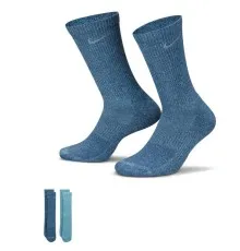Шкарпетки Nike U NK EVERYDAY PLUS CUSH CREW 2PR DM7086-903 34-38 2 пари Синій/Блакитний (195244785339)