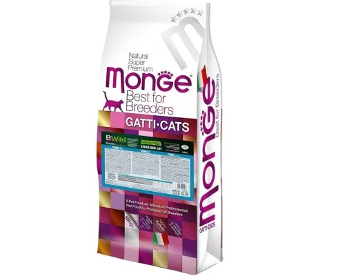 Сухой корм для кошек Monge Cat Bwild Grain Free Sterilised Тунец 10 кг (8009470005197)