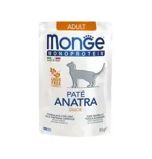Паштет для котів Monge Cat Monoprotein Adult качка 85 г (8009470013703)