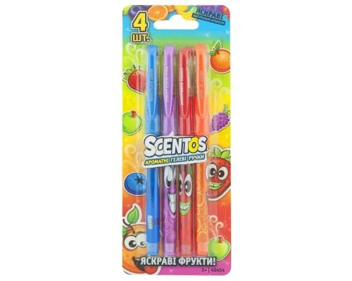 Набор для творчества Scentos Ароматные гелевые ручки ЯРКИЕ ФРУКТЫ 4 цв (40454)