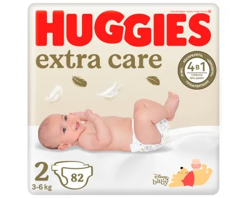 Подгузники Huggies Extra Care 2 (3-6 кг), 82 шт (5029053578088)