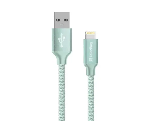 Дата кабель USB 2.0 AM to Lightning 2.0m mint ColorWay (CW-CBUL007-MT)