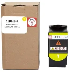 Тонер-картридж BASF Lexmark CS417dn 71B0H40 Yellow (BASF-KT-71B0H40)
