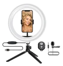 Набор блогера ACCLAB AL-LR101MB 4in1 Ring of Light, Holder, mic., Bluetooth butto (1283126502057)