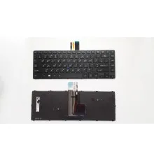 Клавиатура ноутбука Toshiba Tecra R40-C Series черная с черной рамкой с ТП с подсветкой (A46166)