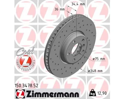 Тормозной диск ZIMMERMANN 150.3478.52