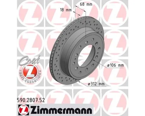 Гальмівний диск ZIMMERMANN 590.2807.52