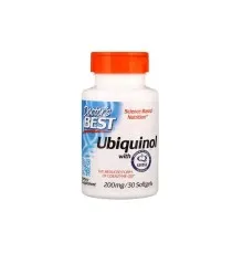 Антиоксидант Doctor's Best Убіхінол, Ubiquinol with Kaneka, 200 мг, 30 желатинових капс (DRB-00274)