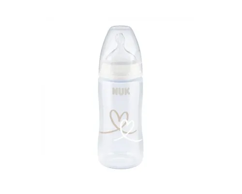Бутылочка для кормления Nuk First Choice Plus Сердца 300 мл Бежевая (3952398)