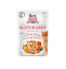 Вологий корм для кішок Brit Care Cat pouch 85 г (ніжна індичка та пікантний лосось у соусі) (8595602540501)