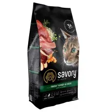 Сухой корм для кошек Savory Adult Cat Gourmand Fresh Turkey and Duck 2 кг (4820232630051)