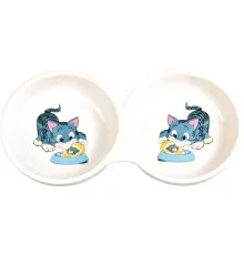 Посуд для котів Trixie Миска подвійна 2х150 мл (4011905040141)