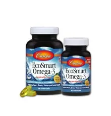 Жирні кислоти Carlson Омега-3, Смак Лимона, EcoSmart Omega-3, 90+30 желатинових ка (CAR-01804)